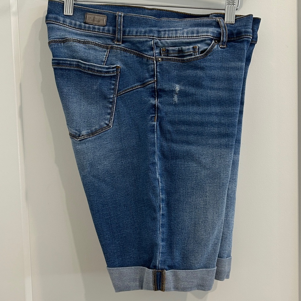 Juicy Couture Cuffed Stretch Denim Bermuda shorts |Size 12 - Picture 2 of 9